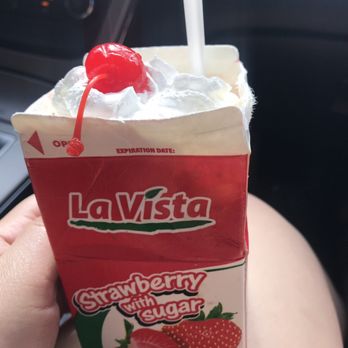 Paletalandia - Fresas con crema. Frozen strawberries and they just added lechera and whipped cream on top. - Mexican Near Me - Turlock, California