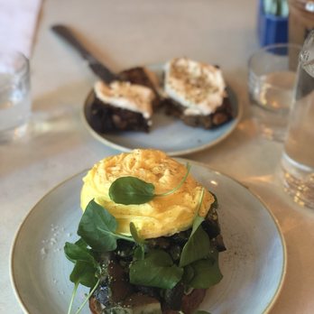 Two Hands - Mushroom toast with scrambled eggs and banana bread - Breakfast & Brunch Near Me - New York, New York Two Hands - Mushroom toast with scrambled eggs and banana bread - Breakfast & Brunch Near Me - New York, New York