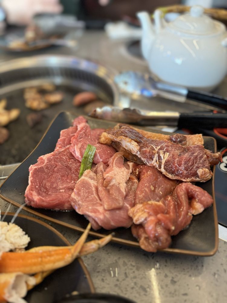 Food from K-BBQ & Hot Pot