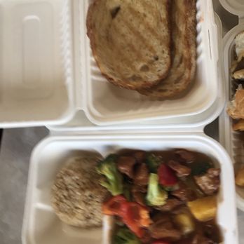 Loving Cafe - Kids sweet and sour chicken with brown rice, grilled sour dough bread - Vegan Near Me - Fort Wayne, Indiana Loving Cafe - Kids sweet and sour chicken with brown rice, grilled sour dough bread - Vegan Near Me - Fort Wayne, Indiana