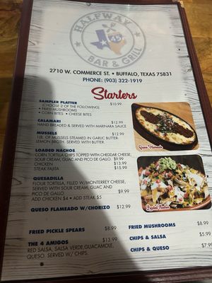 Menu photo 3 Halfway Bar & Grill Buffalo, TX Menu photo 3 Halfway Bar & Grill Buffalo, TX