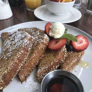 Lapisara Eatery - French toast with a side of fruit. - Breakfast & Brunch Near Me - San Francisco, California