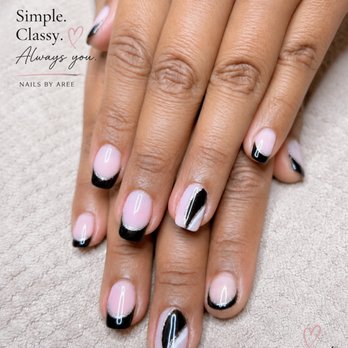 Nails By Aree - "A little pink, a touch of black, and just the right amount of sparkle. Classy nails with a modern twist. - Nail Salons Near Me - Daly City, California Nails By Aree - "A little pink, a touch of black, and just the right amount of sparkle. Classy nails with a modern twist. - Nail Salons Near Me - Daly City, California