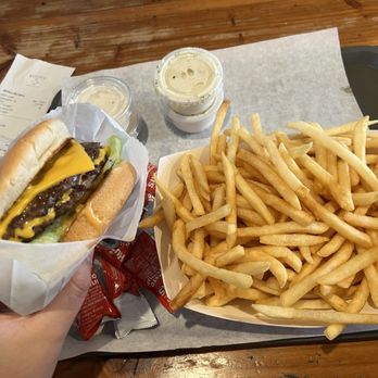Willie's Burgers - Double Cheeseburger and Large Fries THAT I SHARED OKAY - American Near Me - Sacramento, California Willie's Burgers - Double Cheeseburger and Large Fries THAT I SHARED OKAY - American Near Me - Sacramento, California