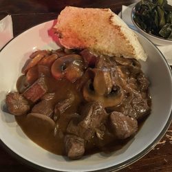 Long Mountain Grill - Beef tips over mashed potatoes