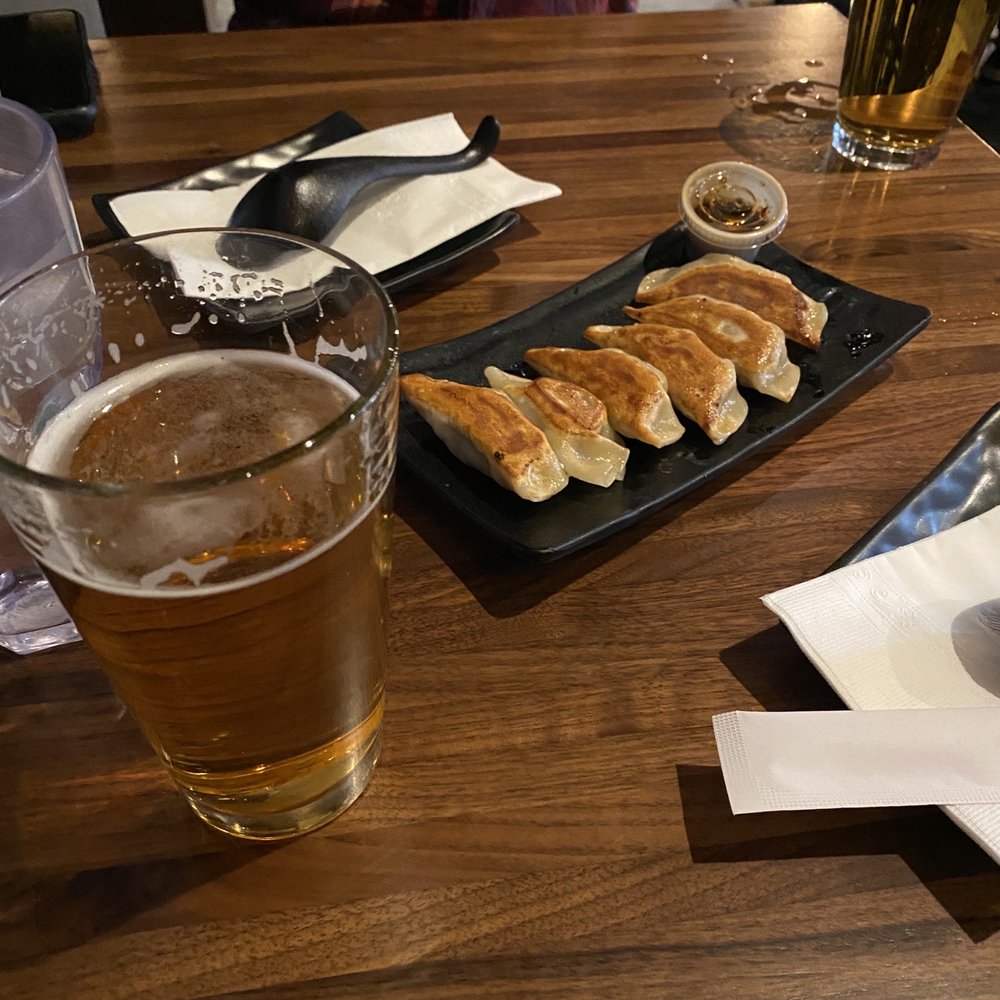 JINYA Ramen Bar - Omaha - 6 Pieces Pork Gyoza w: Sapporo drafts - Ramen Near Me - Omaha, Nebraska JINYA Ramen Bar - Omaha - 6 Pieces Pork Gyoza w: Sapporo drafts - Ramen Near Me - Omaha, Nebraska