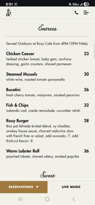 Menu photo 1 Roxy Bar New York, NY