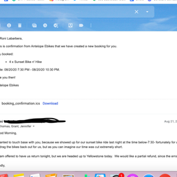 OUR EMAIL SHOWING OUR TIME