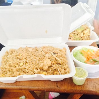 Peking BBQ - Fried chicken and fried rice with a side of salad ! - Chinese Near Me - Woodside, New York