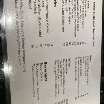 Komé - Menu - Sushi Bars Near Me - Dallas, Texas Komé - Menu - Sushi Bars Near Me - Dallas, Texas