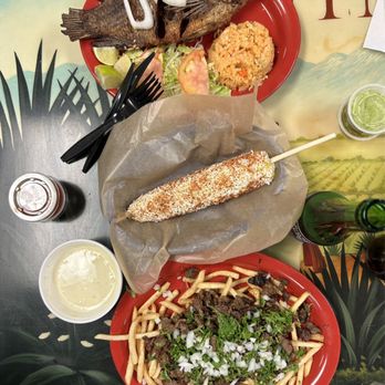 El Jarocho - Whole fried mojarra, street corn, and carne asada fries. - International Grocery Near Me - Valley Park, Missouri El Jarocho - Whole fried mojarra, street corn, and carne asada fries. - International Grocery Near Me - Valley Park, Missouri