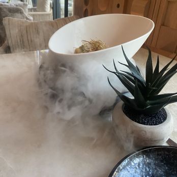 Mar Y Sol Cocina Latina - Yellow tail ceviche bowl floating on a cloud of dry ice - Latin American Near Me - Dallas, Texas Mar Y Sol Cocina Latina - Yellow tail ceviche bowl floating on a cloud of dry ice - Latin American Near Me - Dallas, Texas