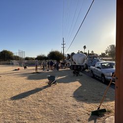 Loma Verde Disc Golf Course - Concrete truck has arrived