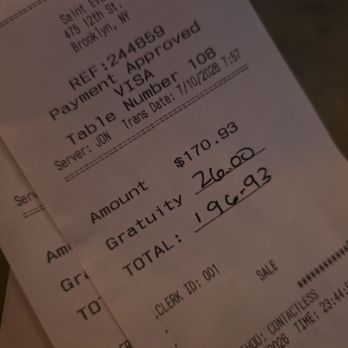 Saint Eve’s Cocktails - Our bill and server. - Cocktail Bars Near Me - Brooklyn, New York Saint Eve’s Cocktails - Our bill and server. - Cocktail Bars Near Me - Brooklyn, New York