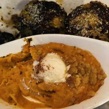 Half Shell Oyster House - Crab stuffed Portobello and sweet potato casserole - Seafood Near Me - Biloxi, Mississippi Half Shell Oyster House - Crab stuffed Portobello and sweet potato casserole - Seafood Near Me - Biloxi, Mississippi