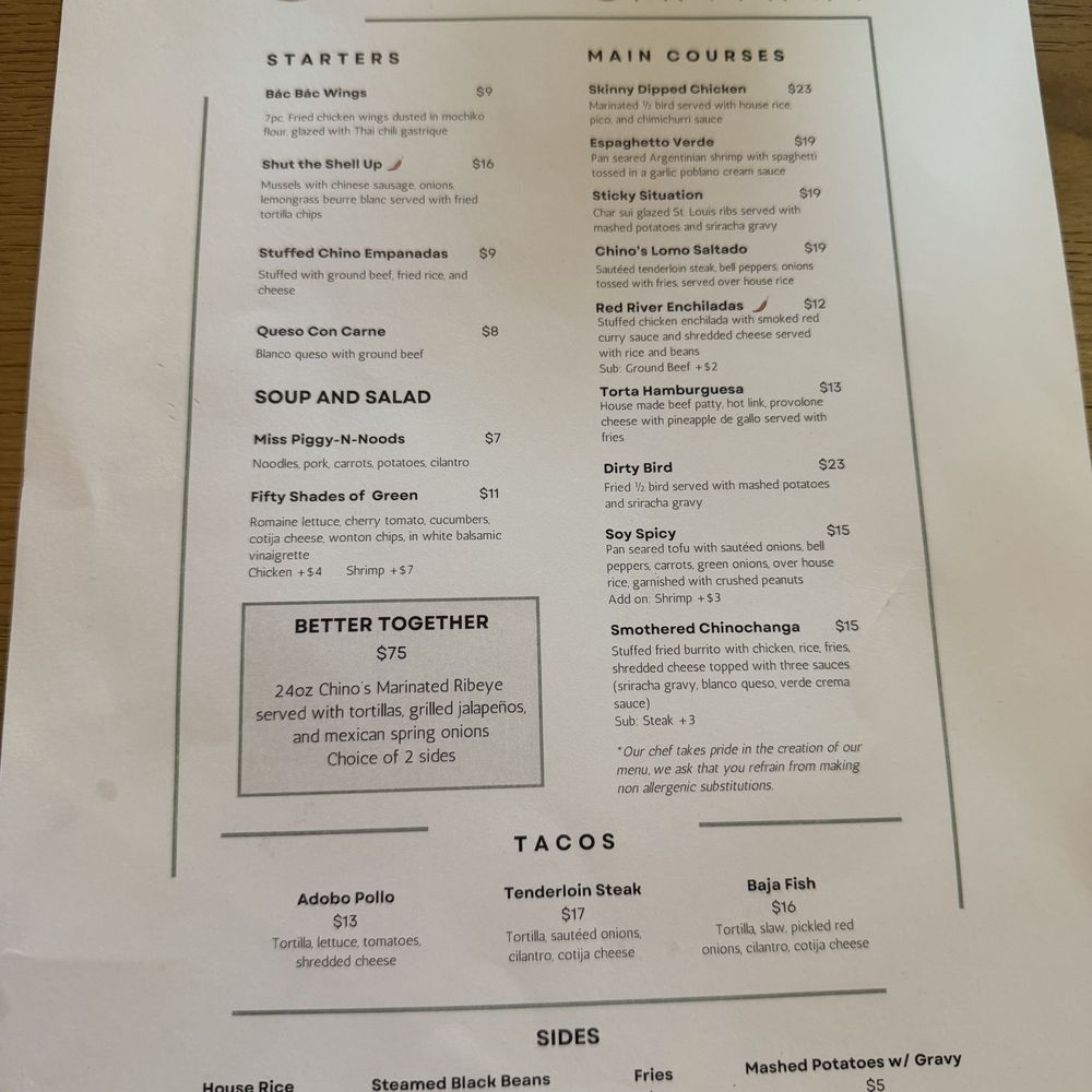 Chino's Cantina - Menu - New Mexican Cuisine Near Me - Yukon, Oklahoma Chino's Cantina - Menu - New Mexican Cuisine Near Me - Yukon, Oklahoma