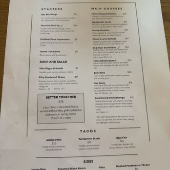 Chino's Cantina - Menu - New Mexican Cuisine Near Me - Yukon, Oklahoma