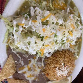 Mario's De La Mesa Restaurant - Chicken Enchilada , rice and beans off the senior menu . It was a perfect size dish - Mexican Near Me - La Mesa, California