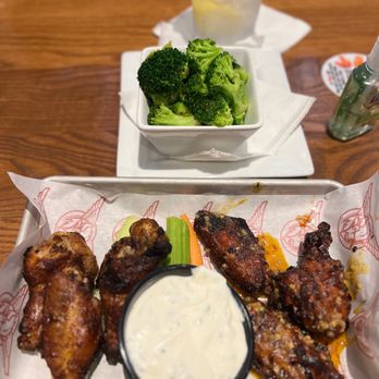 Taco Mac - Roasted lemon pepper dry rub and spicy garlic and broccoli. Wings were fantastic and the ranch is homemade. - Sports Bars Near Me - Duluth, Georgia Taco Mac - Roasted lemon pepper dry rub and spicy garlic and broccoli. Wings were fantastic and the ranch is homemade. - Sports Bars Near Me - Duluth, Georgia