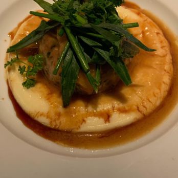 Le Coucou - Crépinette de Volaille au Foie Gras et Fruits (chicken and foie gras) - French Near Me - New York, New York Le Coucou - Crépinette de Volaille au Foie Gras et Fruits (chicken and foie gras) - French Near Me - New York, New York