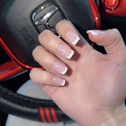 U Nail Spa - Gel-X (short square French tips)