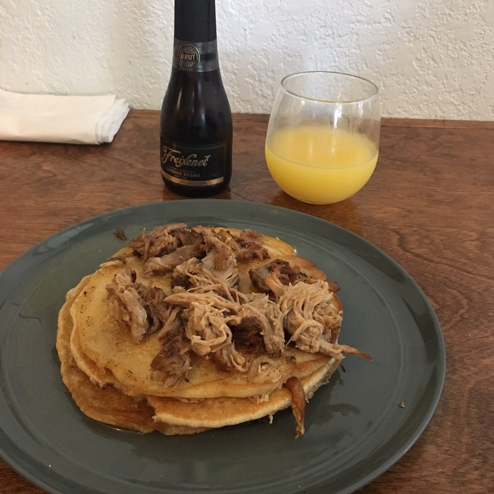 The Bruncheonette - Pulled Pork Pancakes & Mimosa - Breakfast & Brunch Near Me - Joplin, Missouri The Bruncheonette - Pulled Pork Pancakes & Mimosa - Breakfast & Brunch Near Me - Joplin, Missouri
