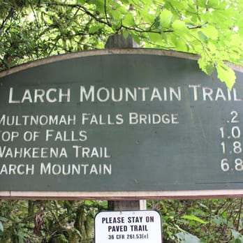 Multnomah Falls - Sign at the bottom showing distances - Hiking Near Me - Bridal Veil, Oregon Multnomah Falls - Sign at the bottom showing distances - Hiking Near Me - Bridal Veil, Oregon