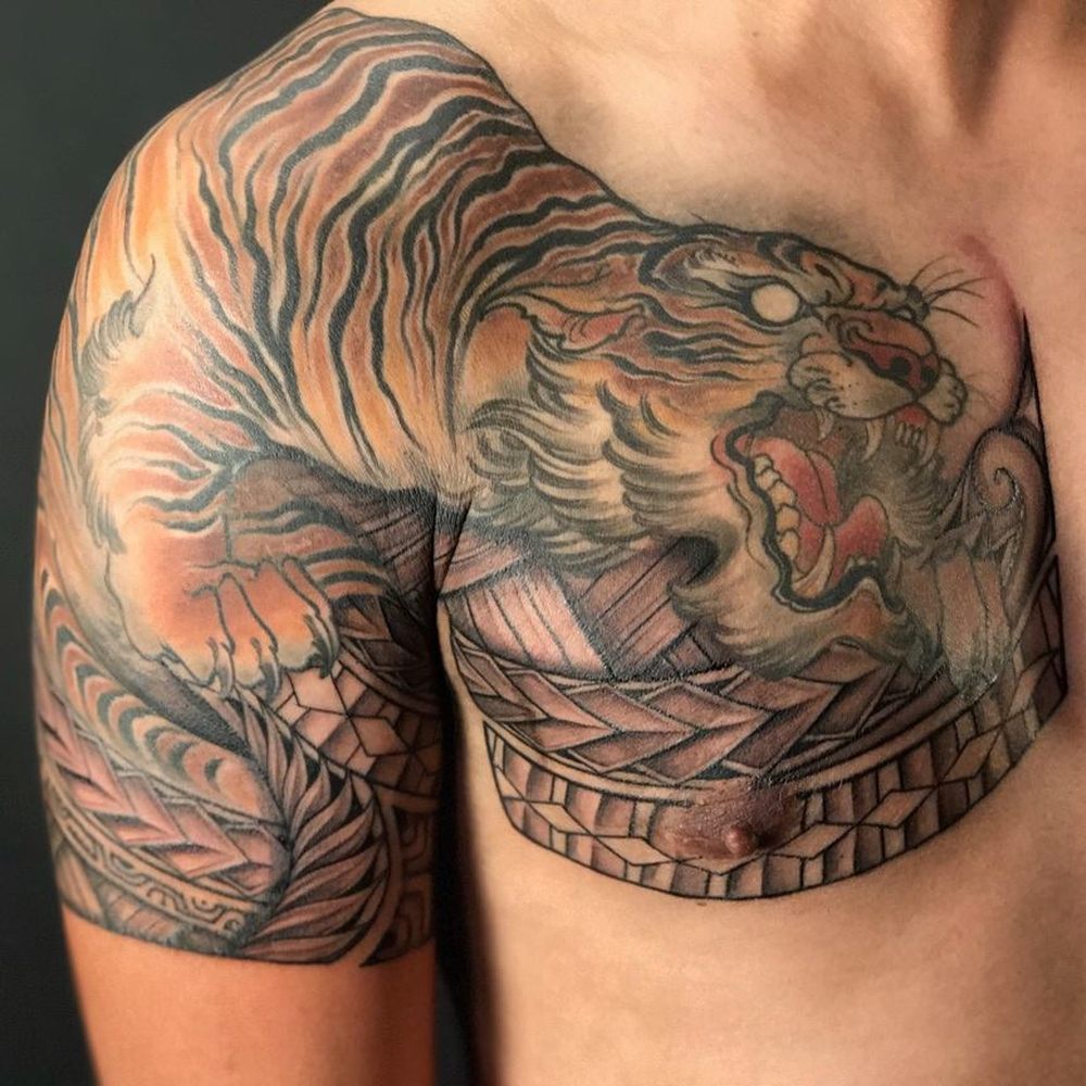 Islandtat Evolve - Tribal design below my original tiger tattoo - Tattoo Near Me - Lemon Grove, California Islandtat Evolve - Tribal design below my original tiger tattoo - Tattoo Near Me - Lemon Grove, California