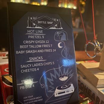 Bottle Shop - Menu for snacks! - Speakeasies Near Me - Ontario, California
