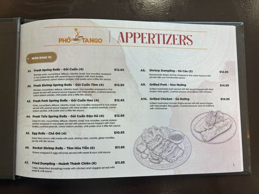 Menu photo 1 Pho Tango Auburn, WA
