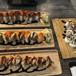 Red Dragon Dinner, Orange Dragon Dinner, Unagi Lover 1 Dinner, and S.T.R. 1 Dinner