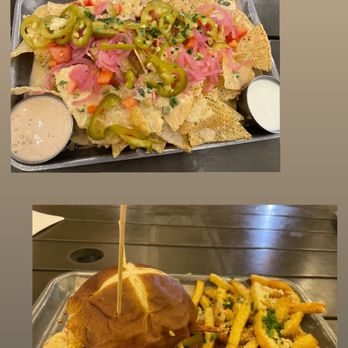 The Burger Social - Nachos and spicy burger - Bars Near Me - Wheaton, Illinois The Burger Social - Nachos and spicy burger - Bars Near Me - Wheaton, Illinois