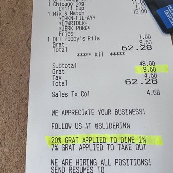 Slider Inn - Downtown - Automatic gratuity makes for terrible service! - Burgers Near Me - Memphis, Tennessee Slider Inn - Downtown - Automatic gratuity makes for terrible service! - Burgers Near Me - Memphis, Tennessee