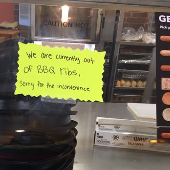 Subway - Out of BBQ ribs - Sandwiches Near Me - Walker, Minnesota