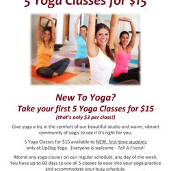 UpDog Yoga - New Students:  5 Yoga Classes For $15!