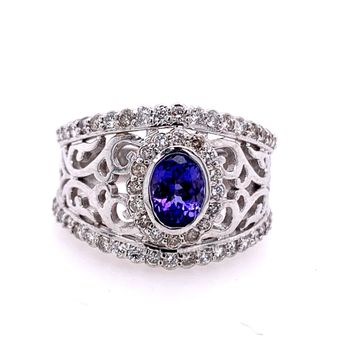 Robert Jewelry Designs - 14k White Gold Tanzanite and Diamond Ladies Ring
Containing: One Oval Faceted Genuine Tanzanite - Jewelry Near Me - Hemet, California Robert Jewelry Designs - 14k White Gold Tanzanite and Diamond Ladies Ring
Containing: One Oval Faceted Genuine Tanzanite - Jewelry Near Me - Hemet, California