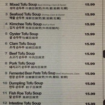 Cho Dang Tofu - Soft Tofu Soup menu - Korean Near Me - Bellevue, Washington