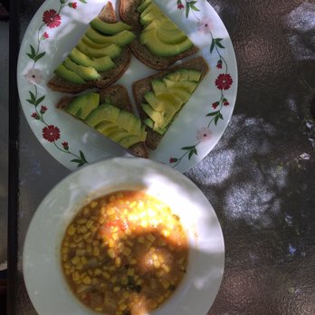ChocolaTree - Avocado Toast and Corn Chowder - Vegetarian Near Me - Sedona, Arizona ChocolaTree - Avocado Toast and Corn Chowder - Vegetarian Near Me - Sedona, Arizona