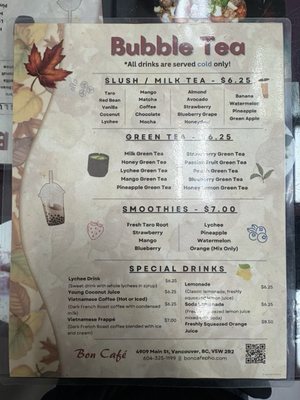 Menu photo 2 Bon Cafe Vancouver, BC