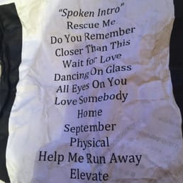 St. Lucia's setlist -- my one souvenir from Firefly '16.
