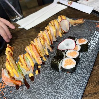 Kumo Sushi - Shaggy Dog Roll (left) - Sushi Bars Near Me - Houston, Texas Kumo Sushi - Shaggy Dog Roll (left) - Sushi Bars Near Me - Houston, Texas
