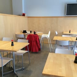 Sushibaren - The typical austere interior of a sushi bar.