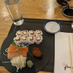 Hana Traditional Japanese Cuisine - Truffle tuna roll, smoked salmon sashimi, ikura sushi