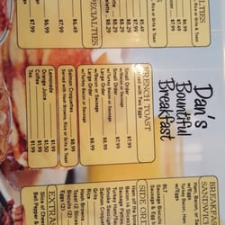 Dan's Soul Food and Cafe - Breakfast menu