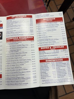 Menu photo 1 Tropical Restaurant Hialeah, FL