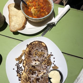 Iron Cafe - My hearty soup and his sweet French toast (aka my dessert lol) - Breakfast & Brunch Near Me - Montgomery, New York
