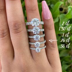 Yates & Co Jewelers - Which diamond size is best for you? Come see them in person.