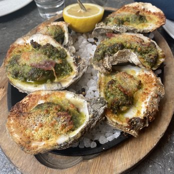 A'Bouzy - Pesto Parmesan Oysters - Champagne Bars Near Me - Houston, Texas A'Bouzy - Pesto Parmesan Oysters - Champagne Bars Near Me - Houston, Texas