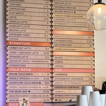 Nook Coffee Bar - Menu as of April 2025 - Coffee & Tea Near Me - Costa Mesa, California Nook Coffee Bar - Menu as of April 2025 - Coffee & Tea Near Me - Costa Mesa, California
