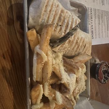 Clocktown Brewing Company - Philly Steak & cheese wrap with truffle fries. - Breweries Near Me - Thomaston, Connecticut